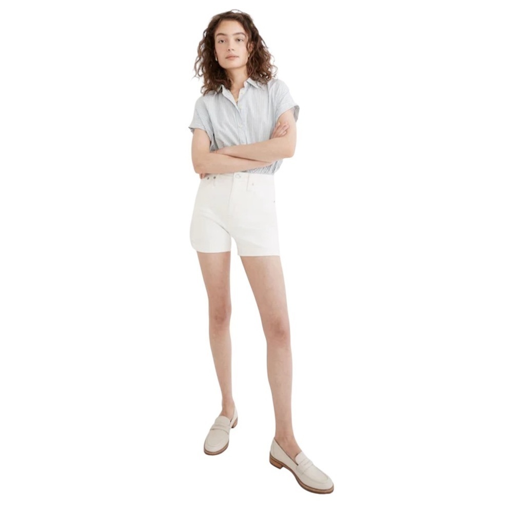 Madewell High-Rise Denim Shorts – White